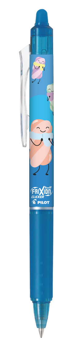 Gelinis rašiklis Pilot Frixion Clicker Fancy šviesiai mėlynas, 0.7 mm, ištrinamas, mėlynas rašalas