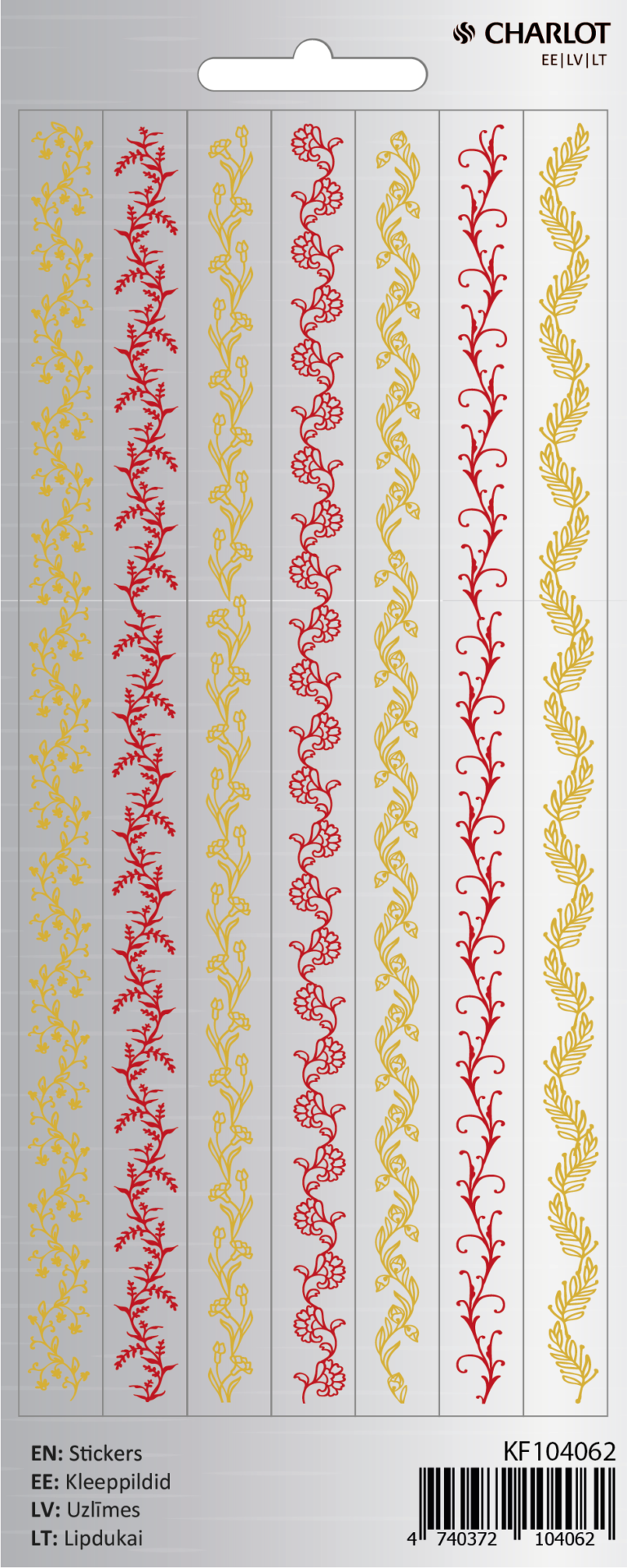 Lipdukai Charlot (kalėdiniai raštai) sidabrinės