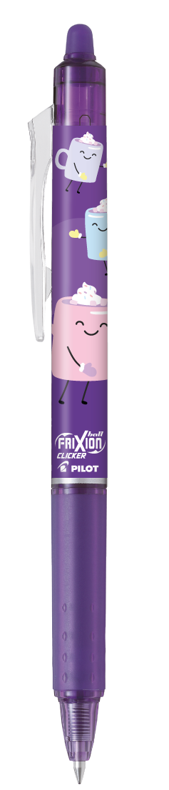 Gelinis rašiklis Pilot Frixion Clicker Fancy Violet 0.7 mm, ištrinamas, mėlynas rašalas