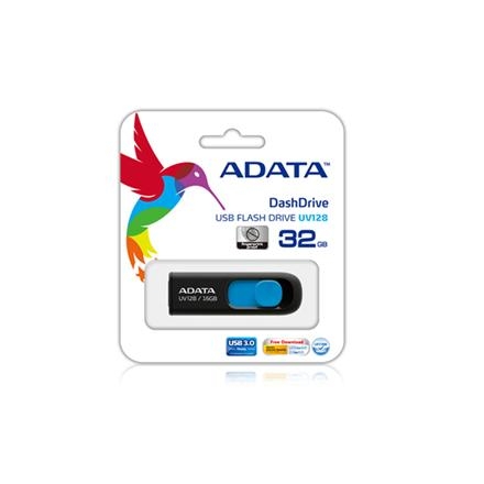 USB atmintinė A-DATA UV128 32GB, Black/Blue