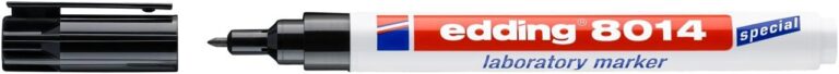 Žymeklis laboratorijoms Edding 8014, apvaliu galiuku, juodos spalvos