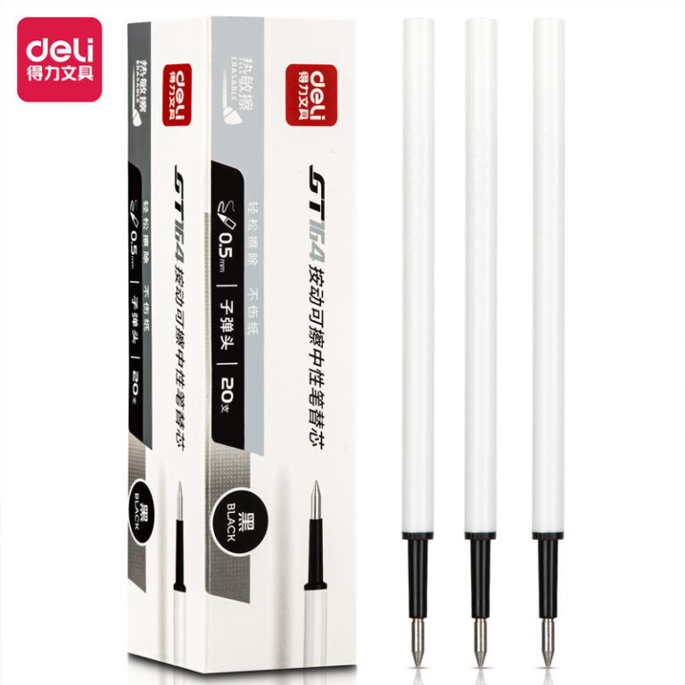 Gelinio rašiklio šerdelė DELI, 0,5 mm, ištrinamas, juodas