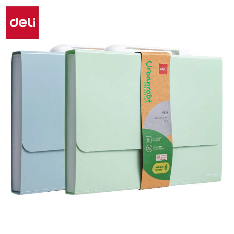 Aplankas DELI Urbanroot A4, 13 kišenių, su spaude, įvairių spalvų