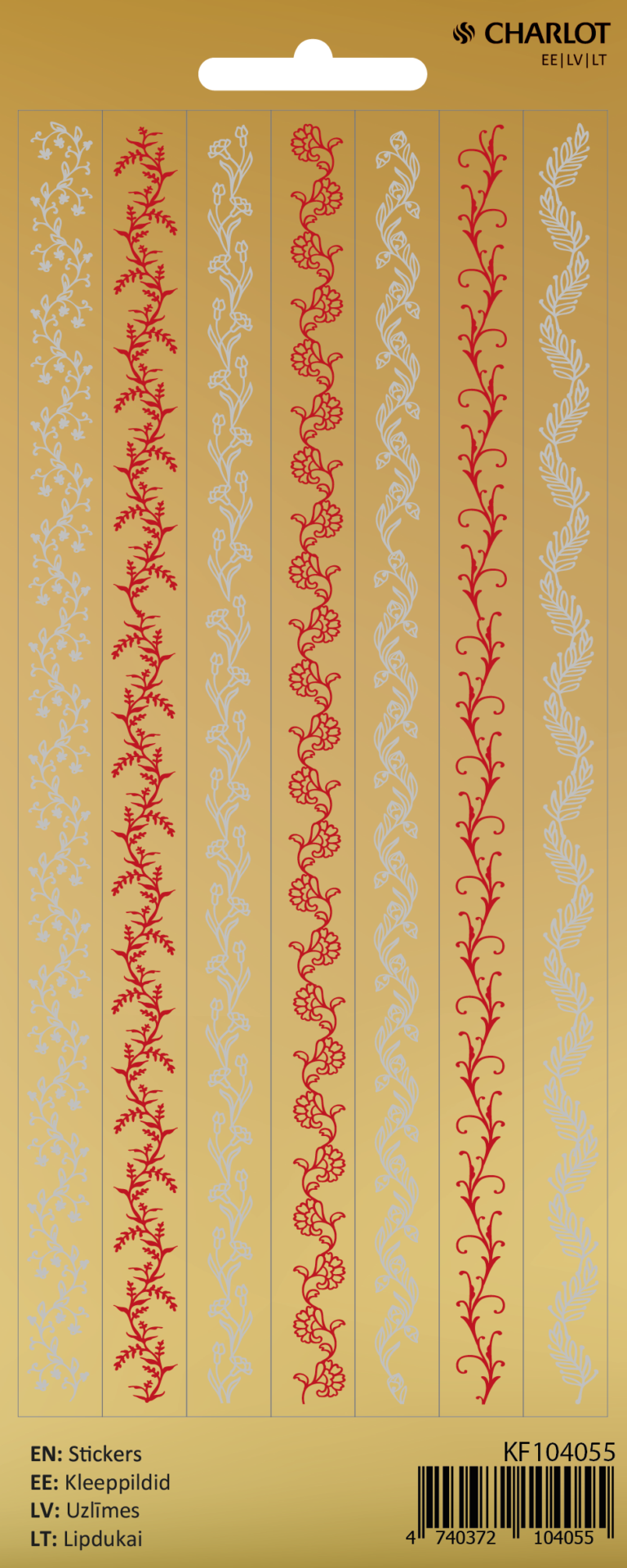 Kleebisetiketid Charlot (Jõul mustrid) Kuld