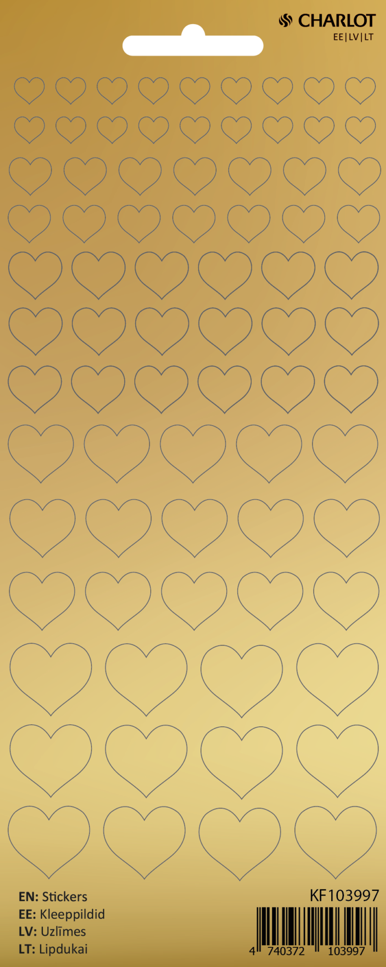 Kleebisetiketid Charlot Südamed Kuldne