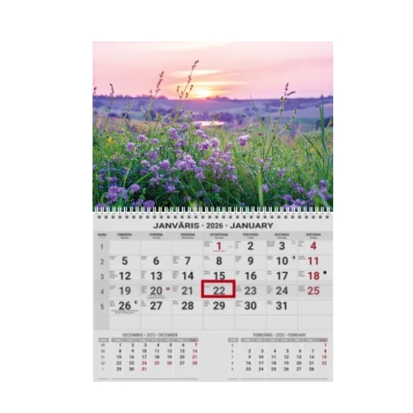 Pakabinamas kalendorius College UNO, lietuvių kalba, 2026 m, nr.7