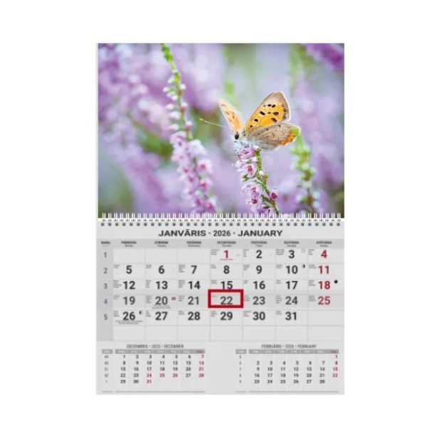 Pakabinamas kalendorius College UNO, lietuvių kalba, 2026 m, nr.2