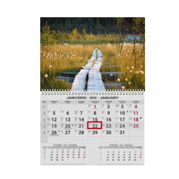 Pakabinamas kalendorius College UNO, lietuvių kalba, 2026 m, nr.8