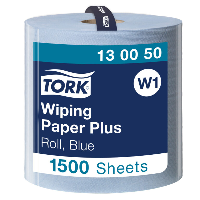 Pramoninis popierius Tork Wiping Paper Plus W1, 130050, 2 sluoksniai, mėlynos spalvos, 510m