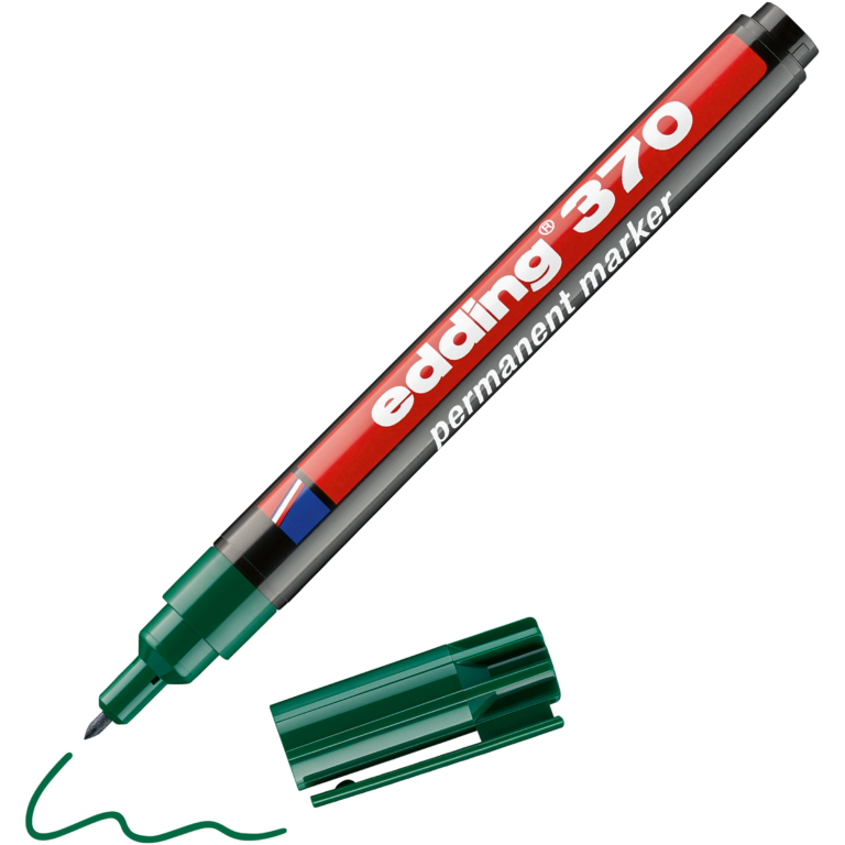 Permanentinis žymeklis Edding 370, apvaliu galiuku, 1mm, žalios spalvos