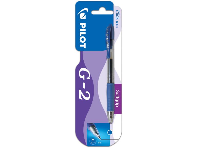 Gelinis rašiklis Pilot G2 0,7 mm mėlynas tušas, blisteryje