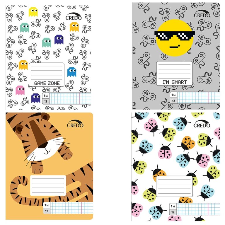 *Sąsiuvinis A5 (1kl) 12l langeliais kietu viršeliu CREDO20/200