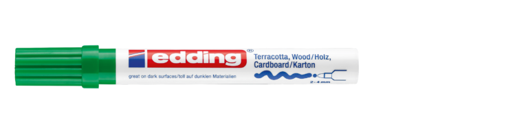 *Žymeklis Edding 4000 lako pagrindu, apvaliu galiuku, 2-4mm, skirtas dekoravimui, matinės  žalios spalvos