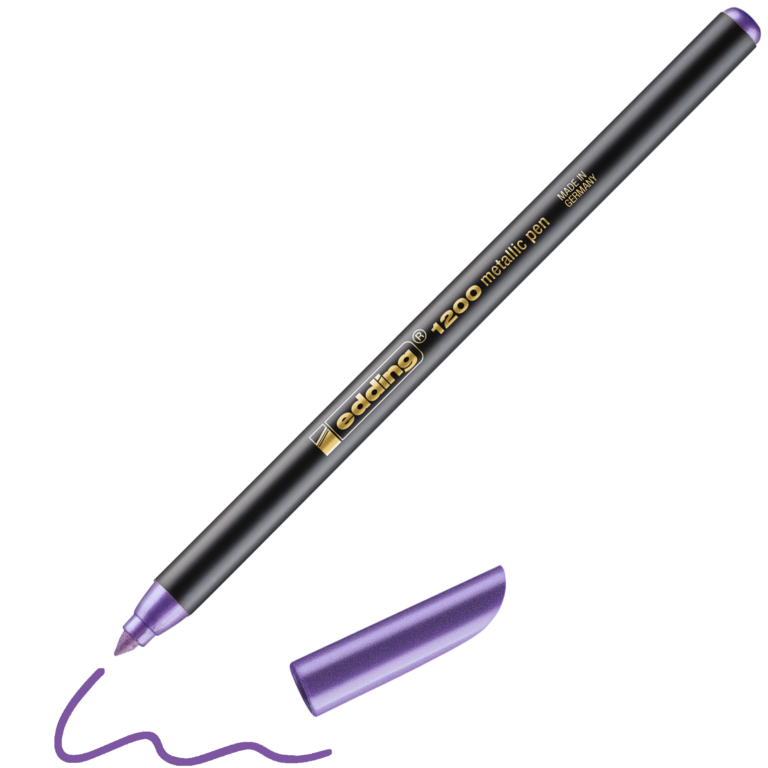 Flomasteris Edding 1200, apvaliu galiuku, 1-3mm, metalikos violetinės spalvos
