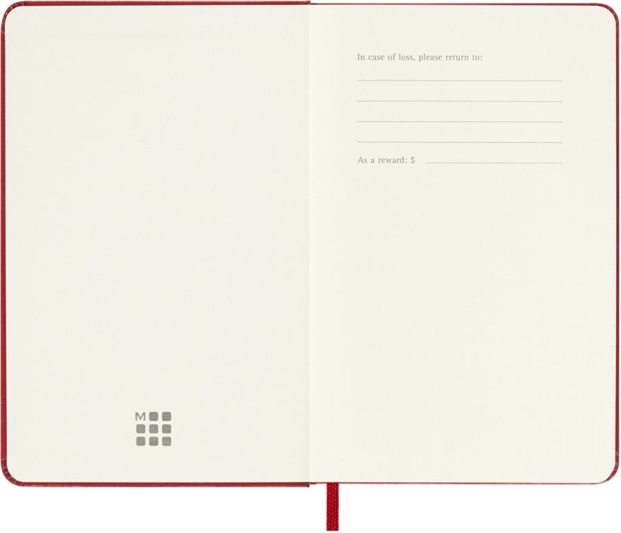 Kalendorius-užrašų knygutė Moleskine 2026 9x14cm, savaitė, kietas viršelis, raudonos spalvos Moleskine 2026 Weekly Pocket Diary, 9 × 14 cm, Hard Cover, Red
