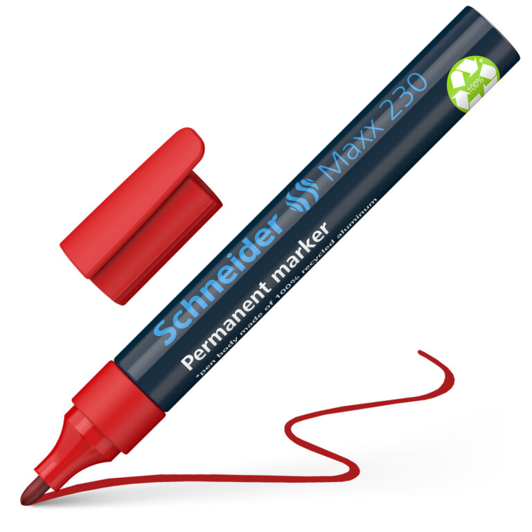 Permanentinis žymeklis Schneider 230, 1-3mm, apvaliu galiuku, raudonos spalvos