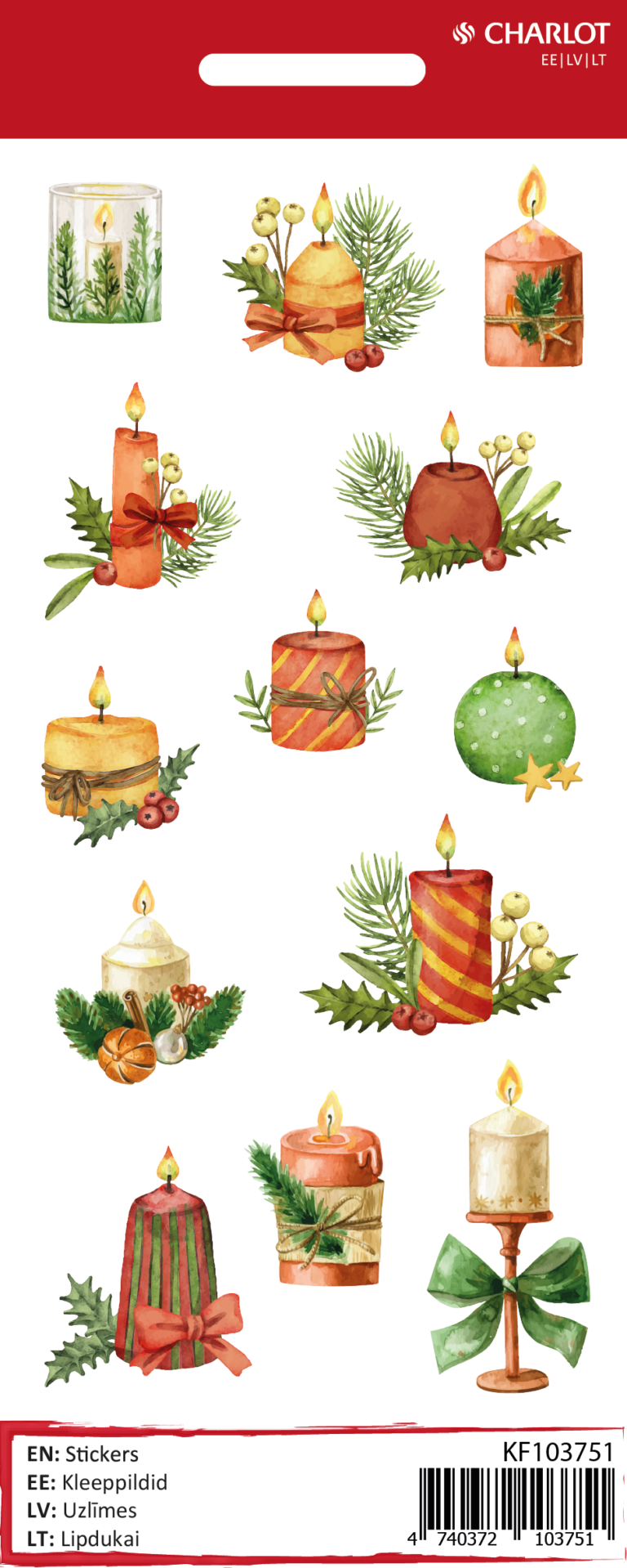 Kleebisetiketid Charlot Küünlad (Jõul)