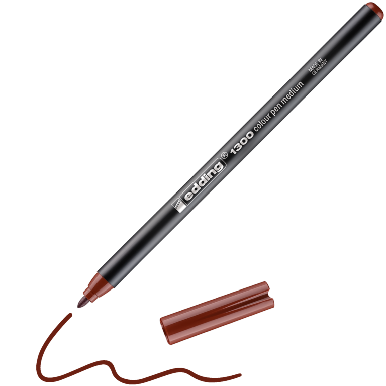 *Flomasteris Edding 1300, apvaliu galiuku, 2mm, rudos spalvos