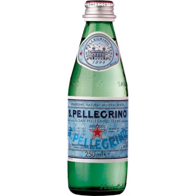 Natūralus mineralinis vanduo S.Pellegrino, gazuotas, stikliniame buteliuke, 0.25l  (D)