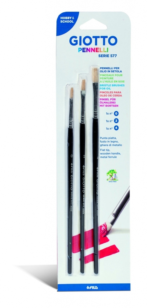 Teptukų rinkinys Fila Giotto Brush Art 400, Nr. 0, 2, 4, 3vnt.