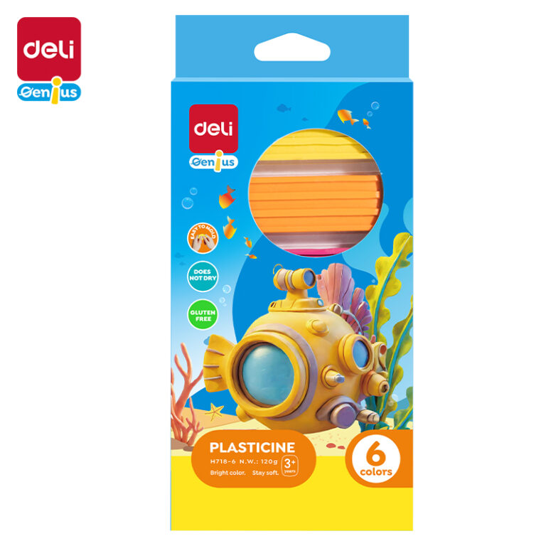 Plastilinas DELI 6 spalvų, 120 g