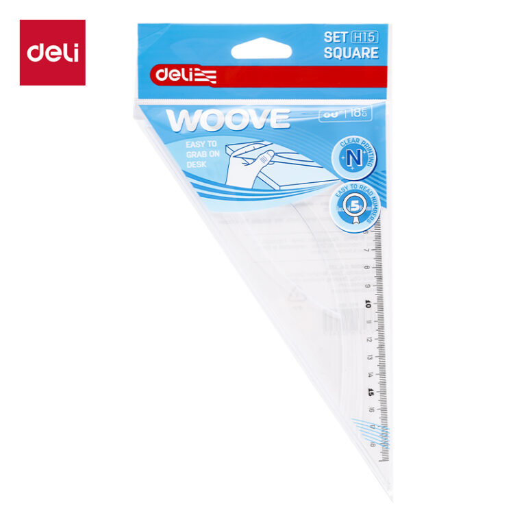 Trikampis DELI Woove 60°/18cm, skaidrus