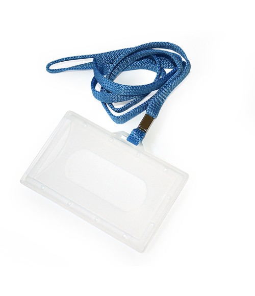 Dėklas vardinei kortelei, 56x90mm, su mėlyna kaklajuoste