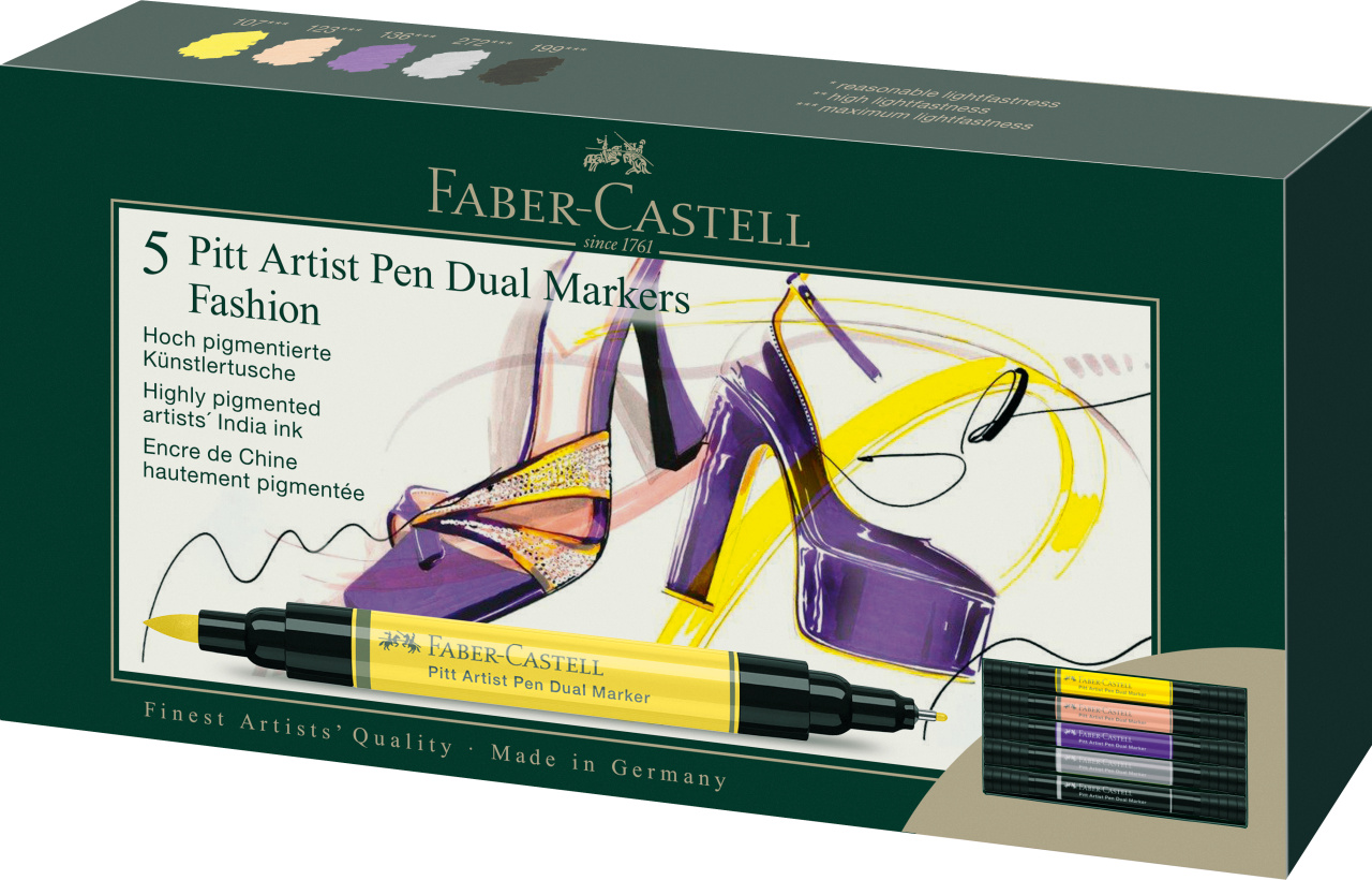 162006_Pitt Artist Pen Dual Marker India ink, wallet of 5 Fashion