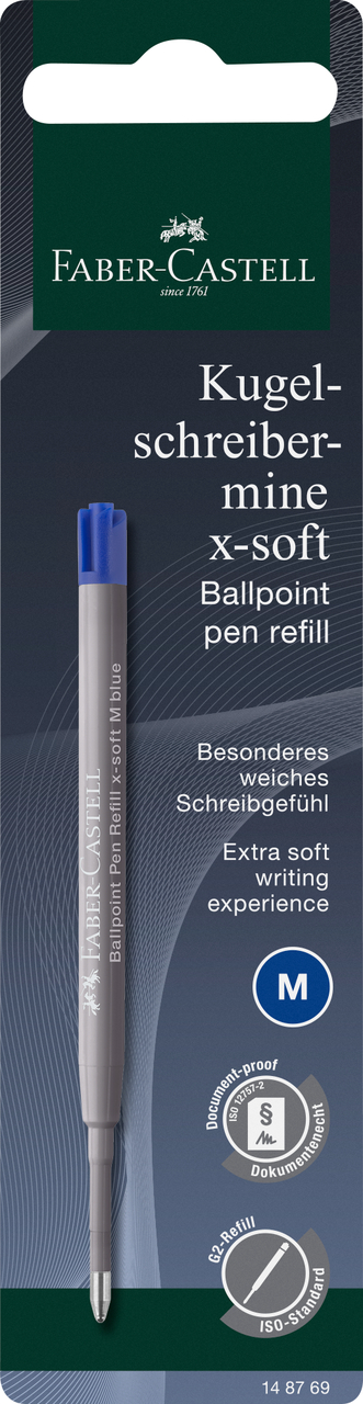 Pastapliiatsi südamik Faber-Castell x-soft sinine M BC