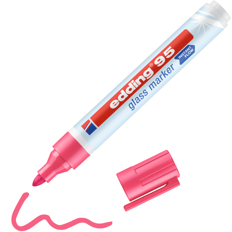 Žymeklis stiklui Edding 95 rožinis apvalus galiukas 1,5-3 mm