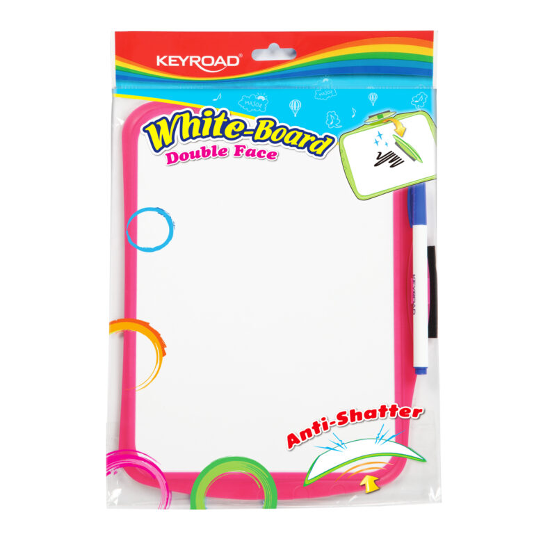 Balta magnetinė lenta Keyroad 21,5×29 cm, dvipusė, su plastikiniu rėmeliu, su rašikliu