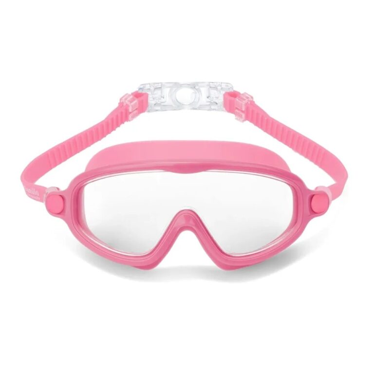 Rausvi platūs plaukimo akiniai vaikams (3-8 m)