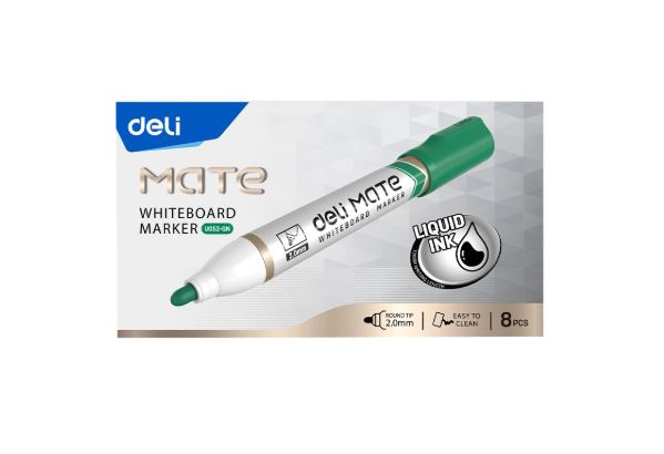 Žymeklis baltai lentai Deli Mate EU052, apvalus galiukas 1,8 mm, žalios spalvos