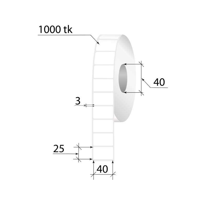 Termoetiketid ECO 40x25mm 1000tk
