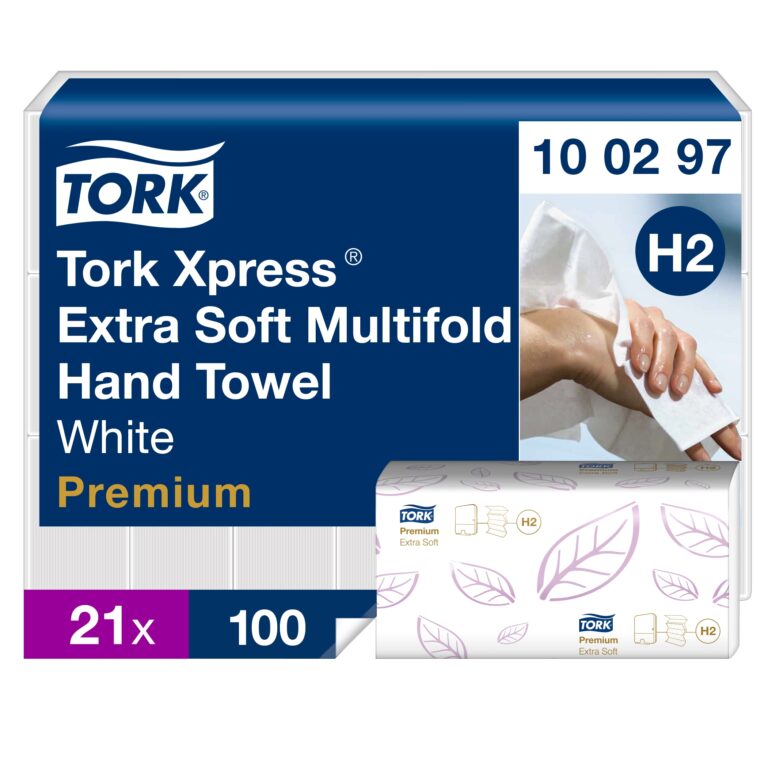 Servetėlės Tork Multifold Premium Extra Soft H2 (100297), 2 sluoksniai, baltos spalvos, 100 lapelių