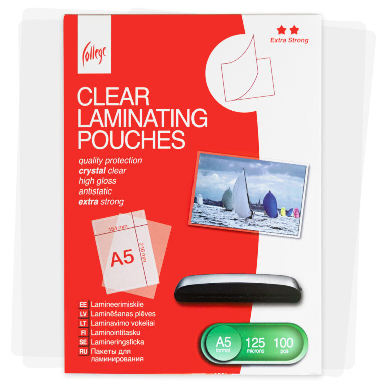Laminavimo vokeliai College, antistatiniai, A5, 154x216mm, 125 mikronų, 100vnt