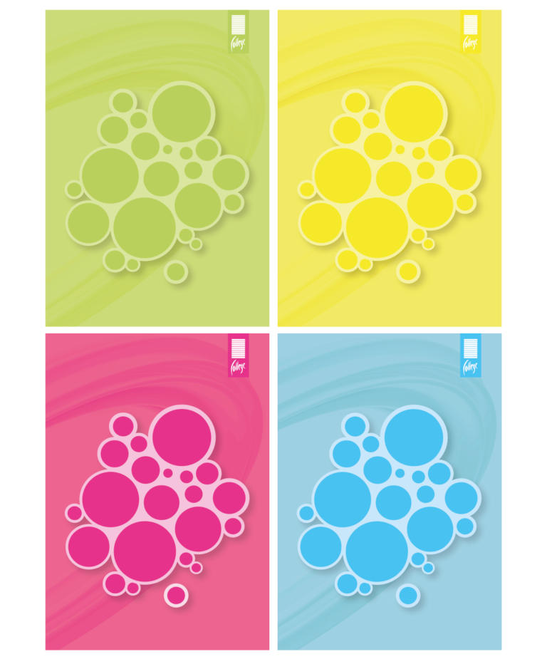 Bloknotas College Circles, A5, 50 lapų, langeliais, klijuotas viršuje