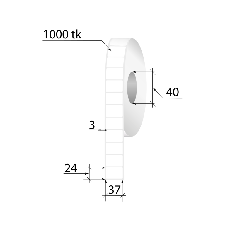 Termoetiketid ECO 37x24mm 1000tk