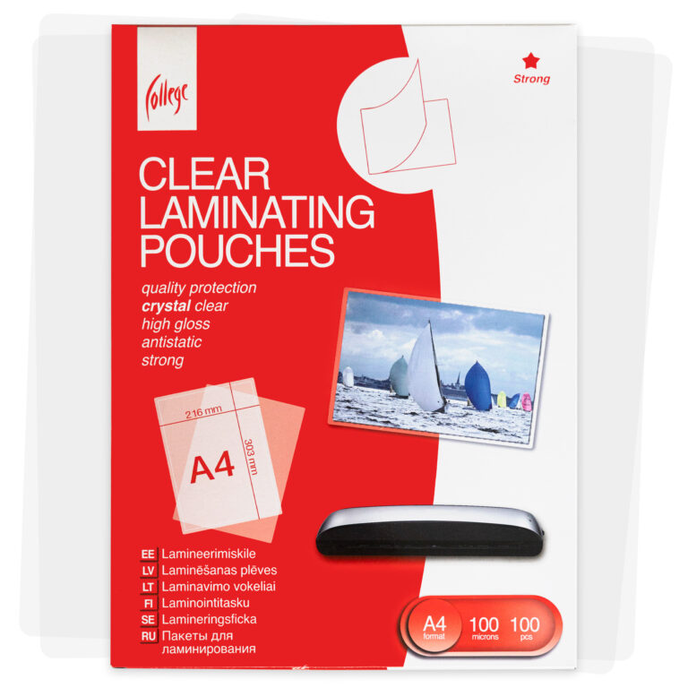 Laminavimo vokeliai College, antistatiniai, A4, 216x303mm, 100 mikronų, 100vnt