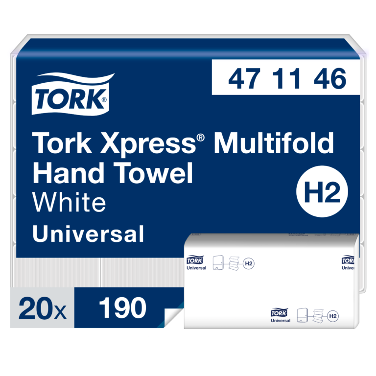 Servetėlės Tork Xpress Multifold Universal H2 (471146), 2 sluoksniai, 190vnt., baltos spalvos (EKO)
