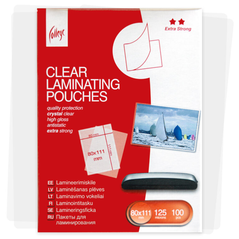 Laminavimo vokeliai College, antistatiniai, A7, 80x111mm, 125 mikronų, 100vnt