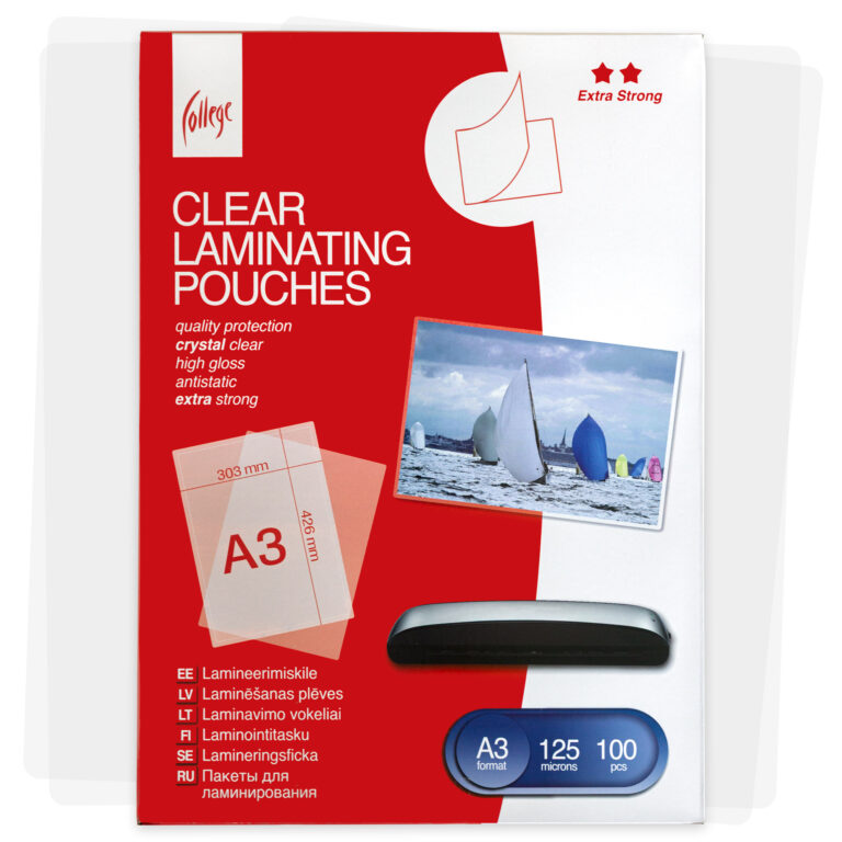 Laminavimo vokeliai College, antistatiniai, A3, 303x426mm, 125 mikronų, 100 vnt