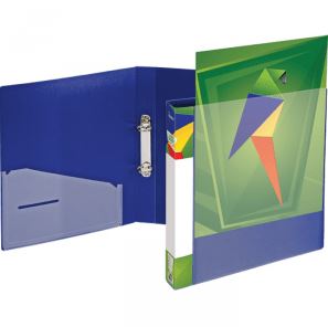 *Žiedinis segtuvas Forpus, A4, 20mm, 2 žiedų, plastikinis, mėlynos spalvos