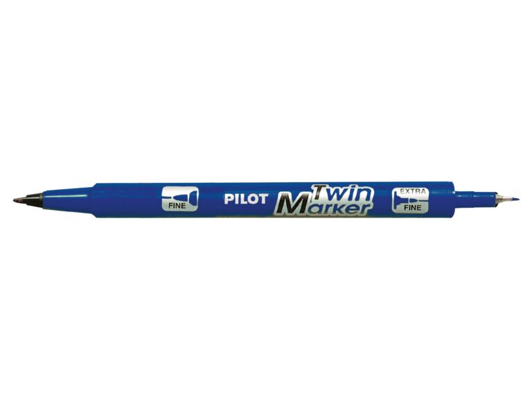 Permanentinis žymeklis Pilot Twin, dvipusis, 0.5mm ir 2mm, mėlynos spalvos