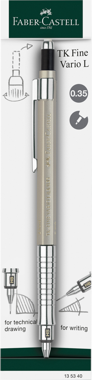 Automatinis pieštukas Faber-Castell TK-FINE VARIO L, 0.35mm aukso spalvos – papildomas vaizdas 3 Automatinis pieštukas Faber-Castell TK-FINE VARIO L, 0.35mm aukso spalvos – papildomas vaizdas 3