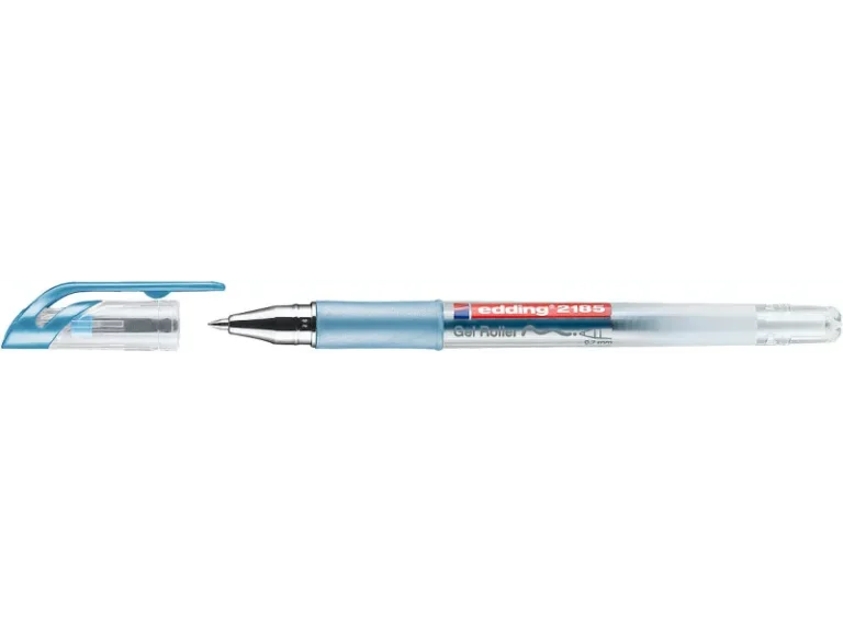 Gel pen Edding Gel Roller 2185, 0.7 mm, light blue metallic colour