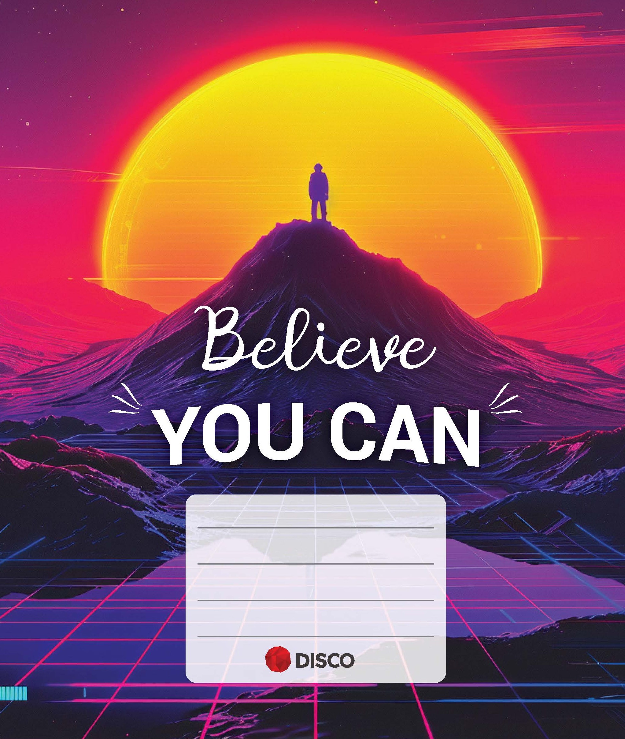 Sąsiuvinis Disco motivation su citatomis, (5-12 klasės), 32 lapų, langeliais Sąsiuvinis Disco motivation su citatomis, (5-12 klasės), 32 lapų, langeliais
