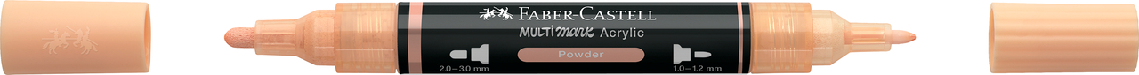 Faber-Castell Multimark 303 – abu galiukai Atidarytas pudros spalvos Faber-Castell Multimark akrilinis žymeklis