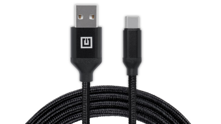 Laidas REAL-EL Premium USB A – C tipo, audinio, juodos spalvos, 2 m, tekstilinis