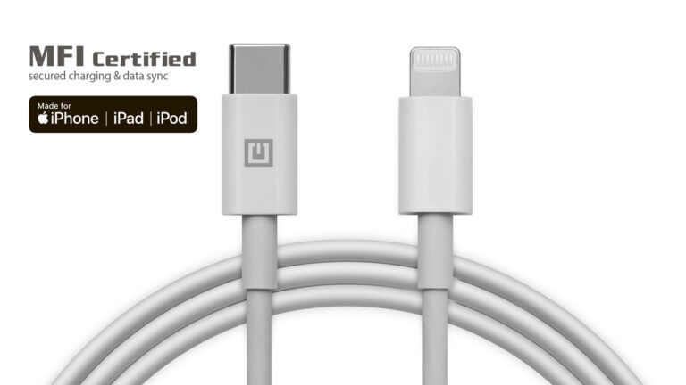 Kabelis REAL-EL MFI PD USB C tipo – Lightning TPE baltas 2m, TPE